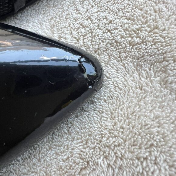 Stuart Weitzman Black Patent Leather Pointed Cap Toe D'Orsay Flat Shoes Women 6 - Picture 8 of 16